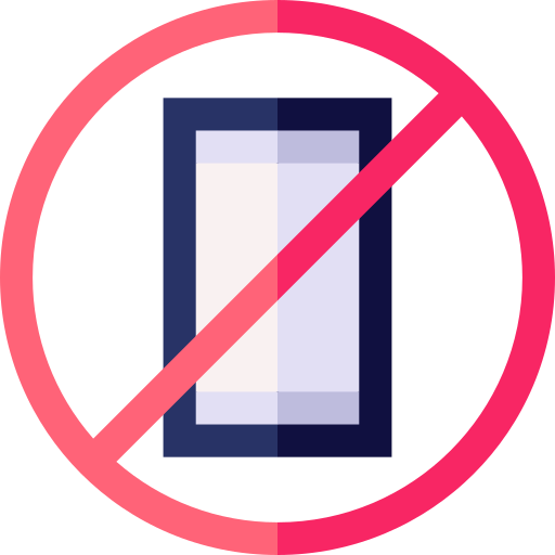 No mobile phone Basic Straight Flat icon