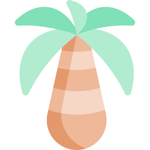 Пальма Kawaii Flat иконка