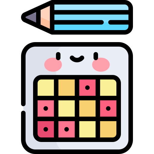 bingo Kawaii Lineal color icono