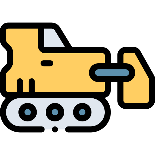 Excavator Detailed Rounded Lineal color icon