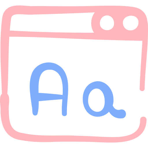 typografie Basic Hand Drawn Color icoon