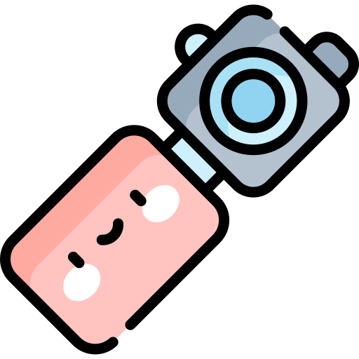 비디오 카메라 Kawaii Lineal color icon