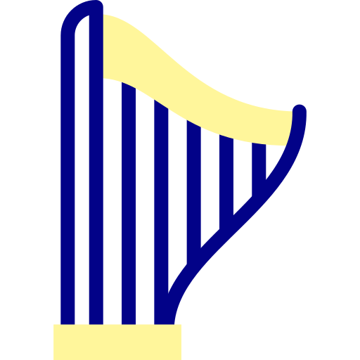 harp Detailed Mixed Lineal color icoon