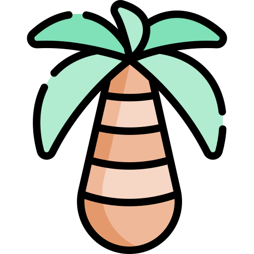 palm Kawaii Lineal color icoon