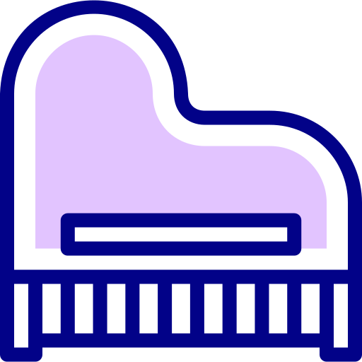 피아노 Detailed Mixed Lineal color icon