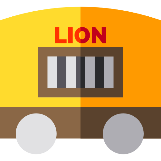wagon lion Basic Straight Flat Icône