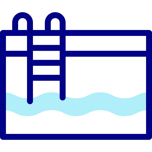 スイミングプール Detailed Mixed Lineal color icon