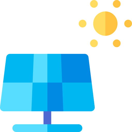 zonnepaneel Basic Rounded Flat icoon