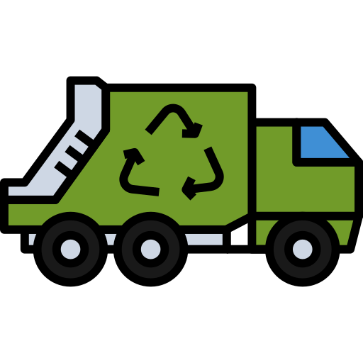 camión de la basura Generic Outline Color icono