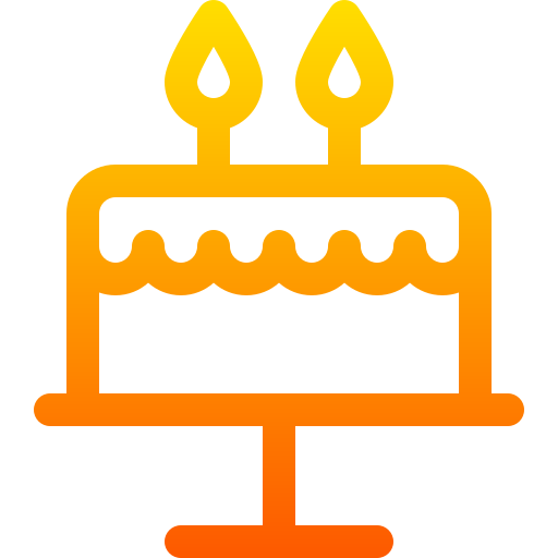 Birthday cake Basic Gradient Lineal color icon