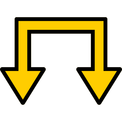 아래쪽 화살표 Generic Outline Color icon