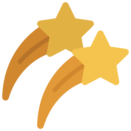 spadające gwiazdy Juicy Fish Flat ikona