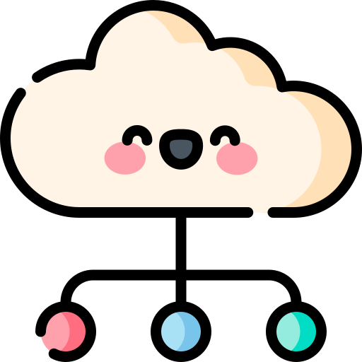 Cloud storage Kawaii Lineal color icon