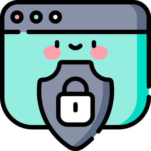 sicurezza web Kawaii Lineal color icona