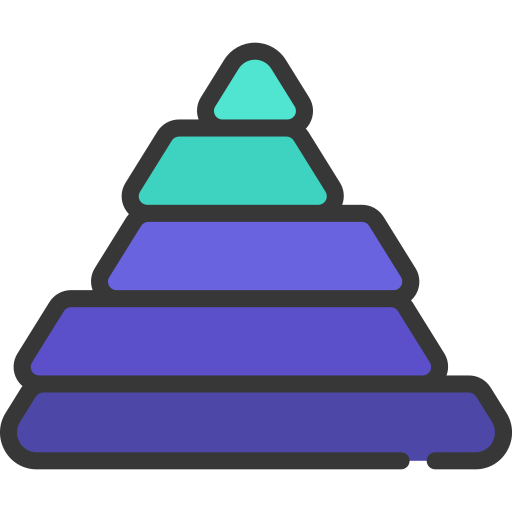 gráfico piramidal Juicy Fish Soft-fill icono