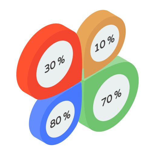 gráfico de porcentagem Generic Isometric Ícone