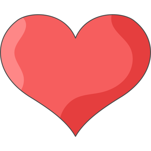 Heart Generic Thin Outline Color icon