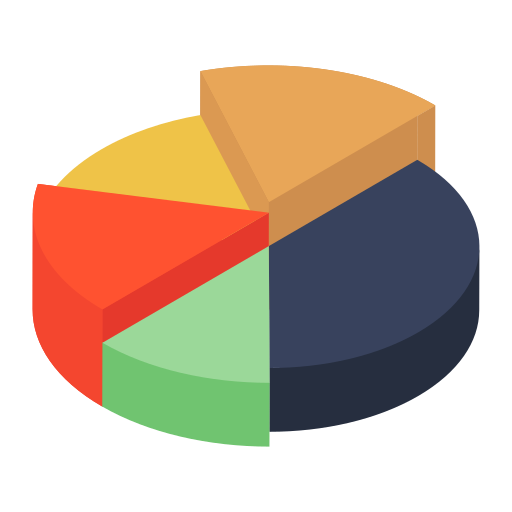 gráfico de pizza Generic Isometric Ícone