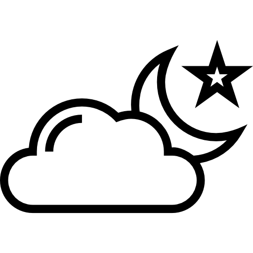 Пасмурная ночь Prosymbols Lineal иконка