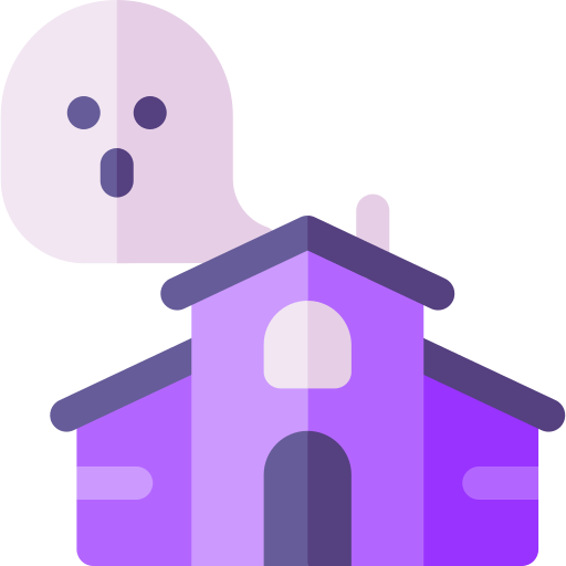 casa embrujada Basic Rounded Flat icono