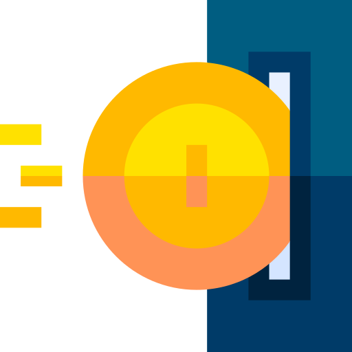 inserte moneda Basic Straight Flat icono