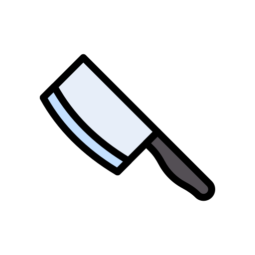 Butcher knife Vector Stall Lineal Color icon