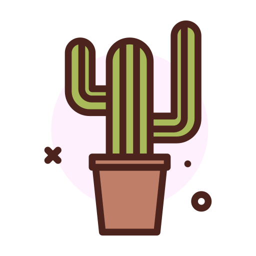 kaktus Darius Dan Lineal Color ikona