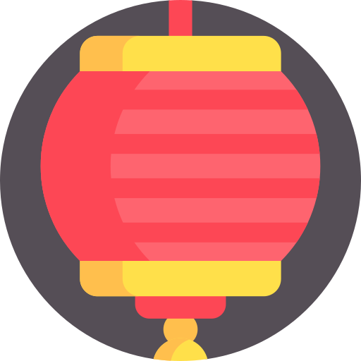 chińska latarnia Detailed Flat Circular Flat ikona