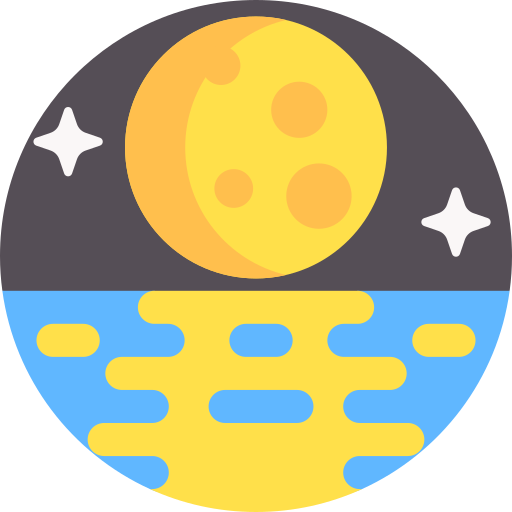luna llena Detailed Flat Circular Flat icono