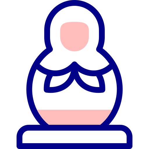 muñeca matrioska Detailed Mixed Lineal color icono