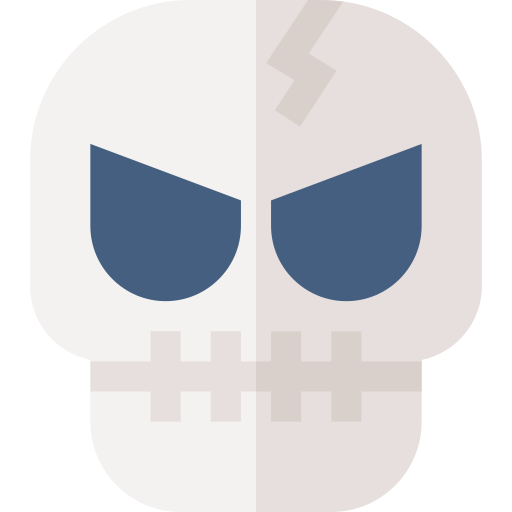 Skull Basic Straight Flat icon