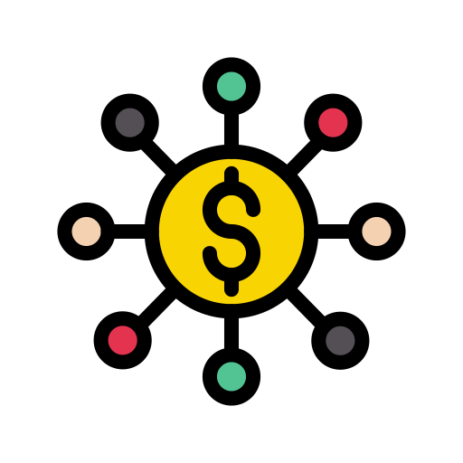 verbinding Vector Stall Lineal Color icoon