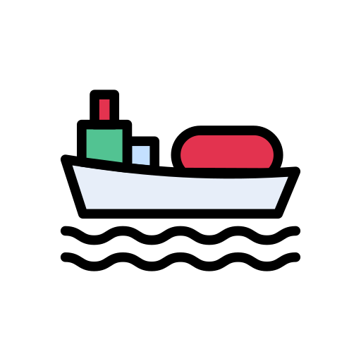 Container ship Vector Stall Lineal Color icon