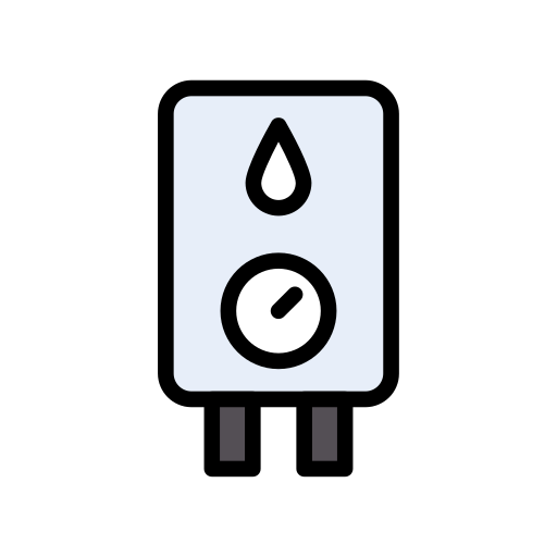 calentador a gas Vector Stall Lineal Color icono