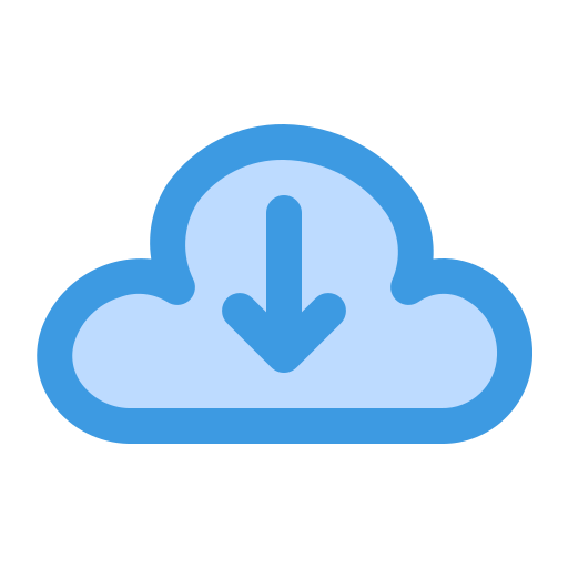 Cloud download Generic Blue icon