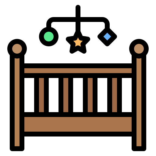 Baby crib Generic Outline Color icon