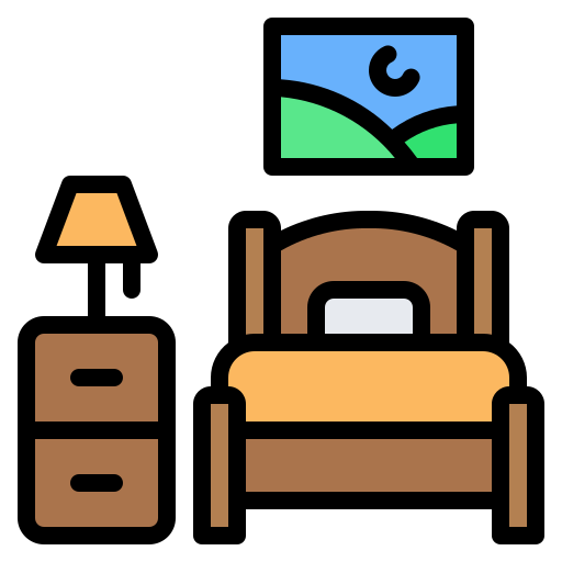 camera da letto Generic Outline Color icona