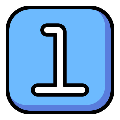 Number 1 Generic Outline Color icon