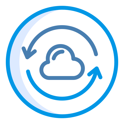 Cloud sync Generic Blue icon