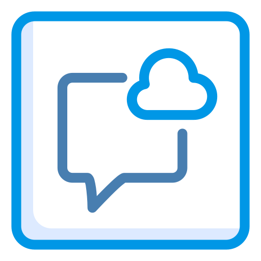Cloud messaging Generic Blue icon