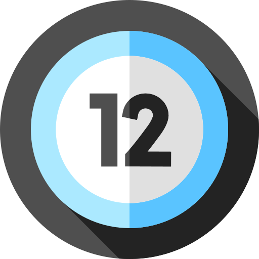 12 Flat Circular Flat icon