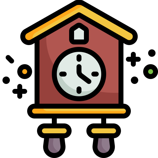 reloj cucú Generic Outline Color icono