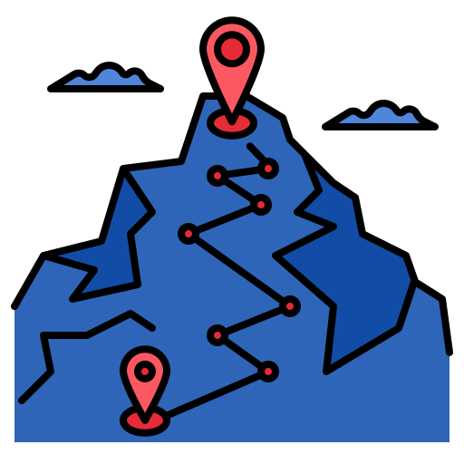 ruta de montaña Generic Outline Color icono