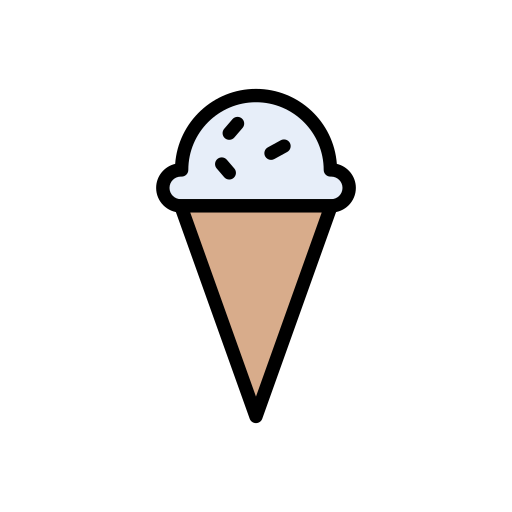 Ice cream cone Vector Stall Lineal Color icon
