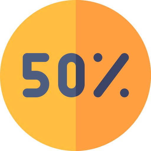 50 percento Basic Rounded Flat icona