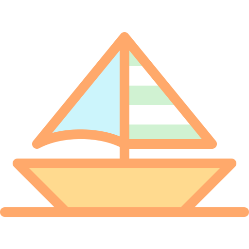 Парусная лодка Detailed color Lineal color иконка