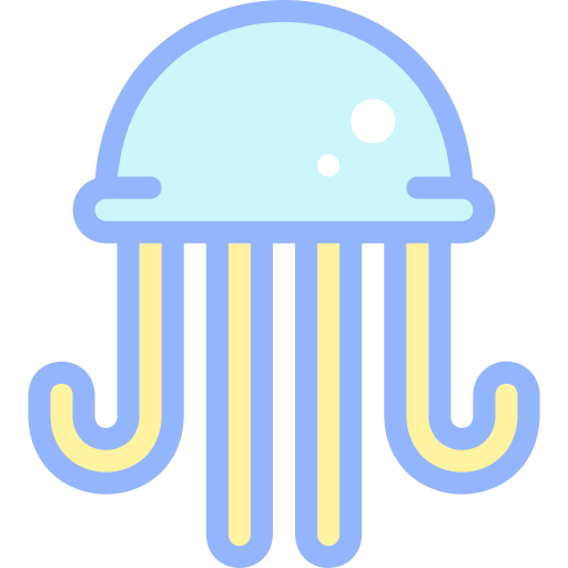 Jellyfish Detailed color Lineal color icon