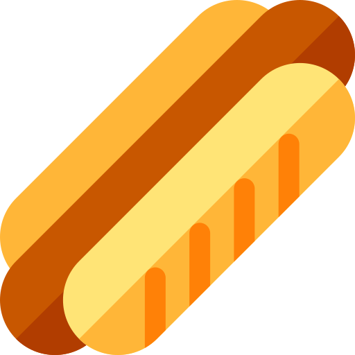 Hotdog Basic Rounded Flat icon