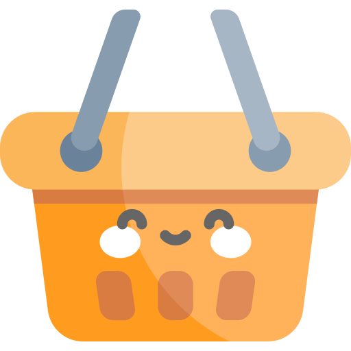 cesta de la compra Kawaii Flat icono