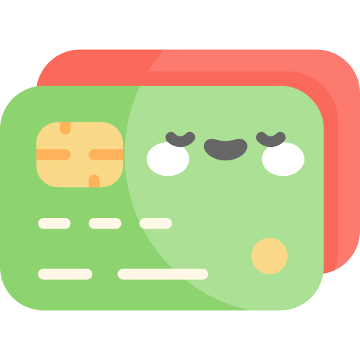 tarjeta de crédito Kawaii Flat icono